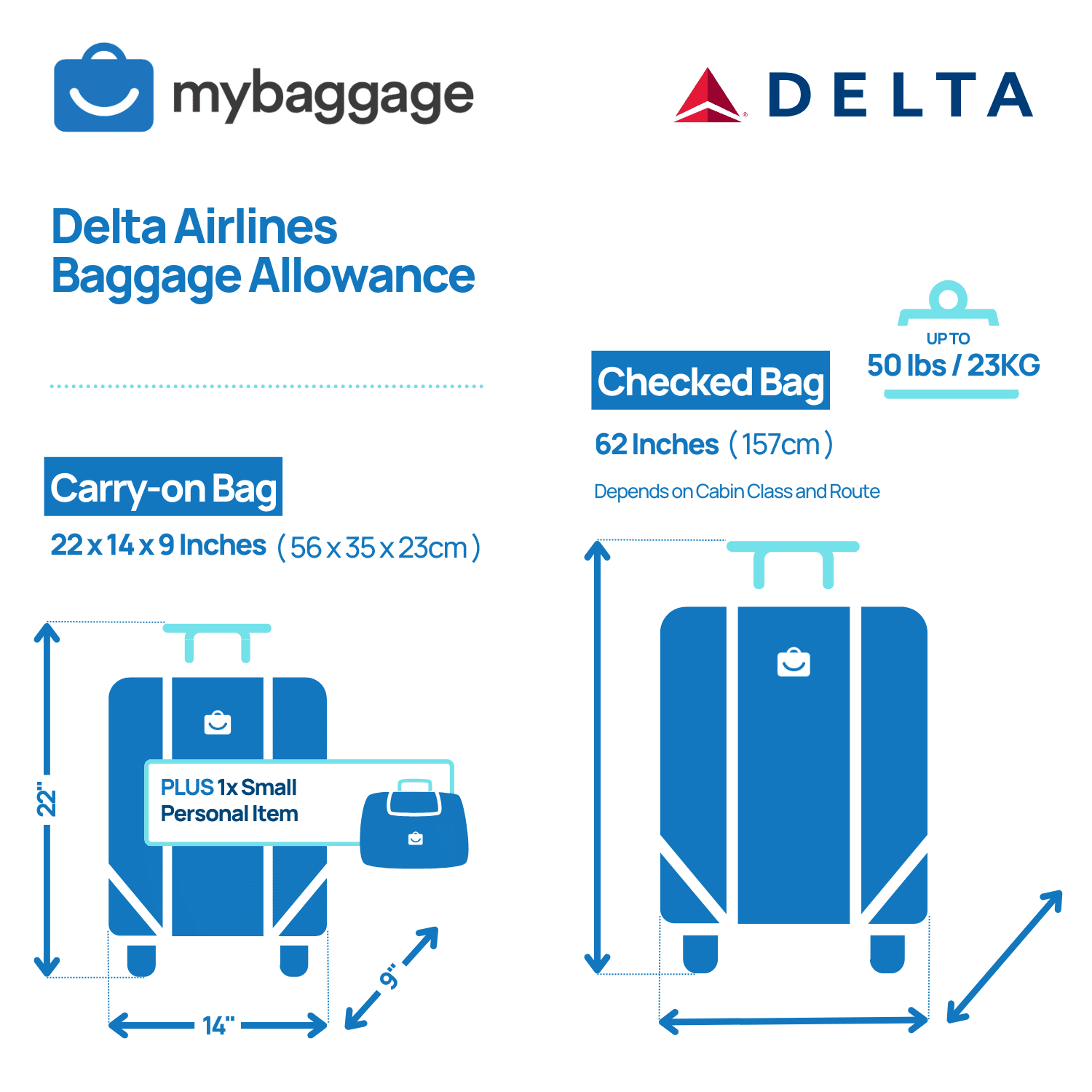 Delta airlines baggage size hotsell and weight